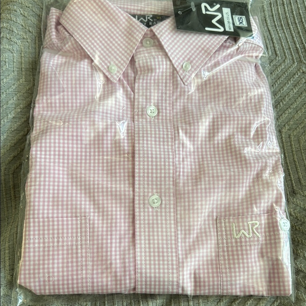 Casual Pink Checkered Button Down Shirt